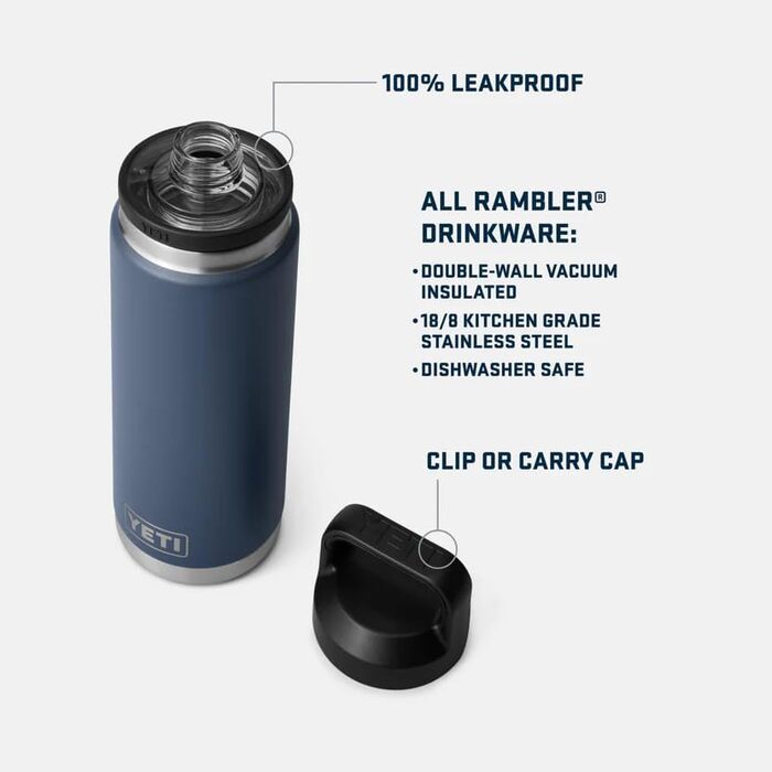 Термос-пляшка YETI Rambler 760 мл з кришкою Chug, чорна