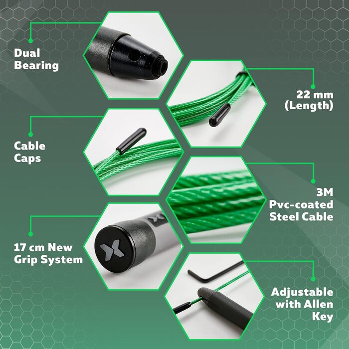 Picsil Sphinx Speed Rope – легке та міцне скакалка для кроссфіту, фітнесу, боксу, професійна скакалка з подвійним підшипником, високоякісні матеріали, чорна