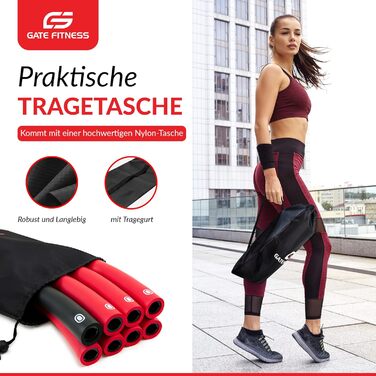 Хула-хуп обруч GATE FITNESS для дорослих та дітей | 1.2-2 кг | 6-8 сегментів | Фітнес-обруч з піни (червоно-чорний)
