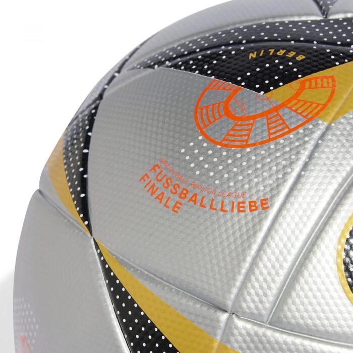 Футбольний м'яч Adidas Fussballliebe Finale League Euro 2024, сріблястий, розмір 4, FIFA Quality, унісекс