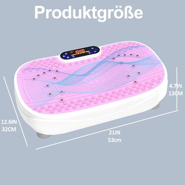 Вібраційна платформа для дому - ротаційна платформа з 120 рівнями та 5 режимами, з еластичними стрічками та пультом дистанційного керування, для спалювання жиру, нарощування м'язів та формування фігури, ідеальна для дому, домашнього спортзалу (Рожева)