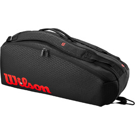 Сумка для тенісу Wilson Clash V3 Super Tour, чорний/інфрачервоний, вміщує до 6 ракеток