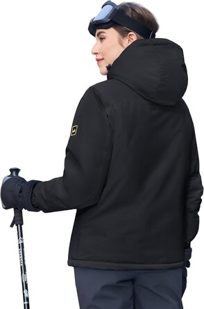 Жіноча зимова куртка MAGCOMEN: теплий флісовий парка, захист від вітру та вологи (XL, чорний)