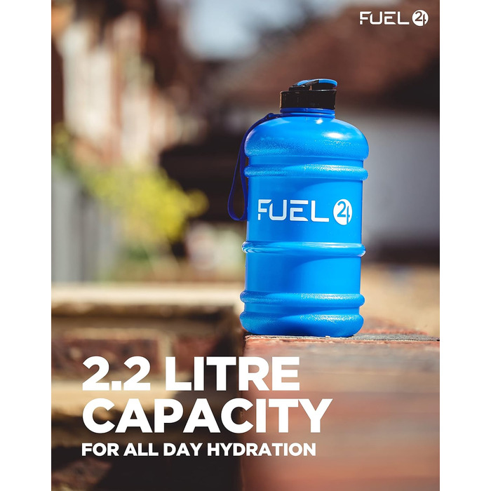 Спортивна пляшка для води Fuel24 Jug 2,2 л з поп-ап кришкою та ручкою, BPA-free, синя