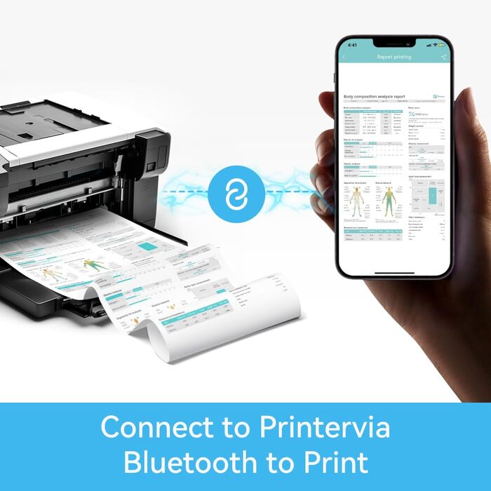 Ваги Fitdays Smart для аналізу складу тіла з 8 електродами, Bluetooth, чорні (FG2202WB) - BMI, м'язи, жир, вода
