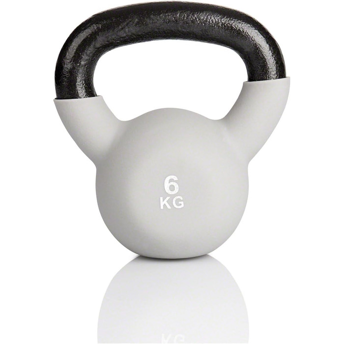 Гиря Sport-Tec 6 кг, сіра – для фітнесу, бодібілдингу, тренувань