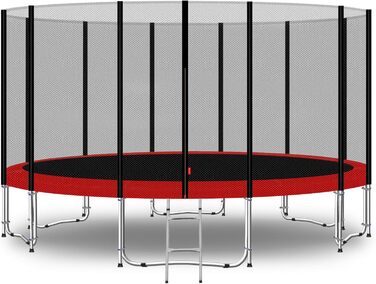 Трамплін для дітей Baunsal® Outdoor Ø 183-487 см - Комплект для саду, блакитний/червоний (EXD)