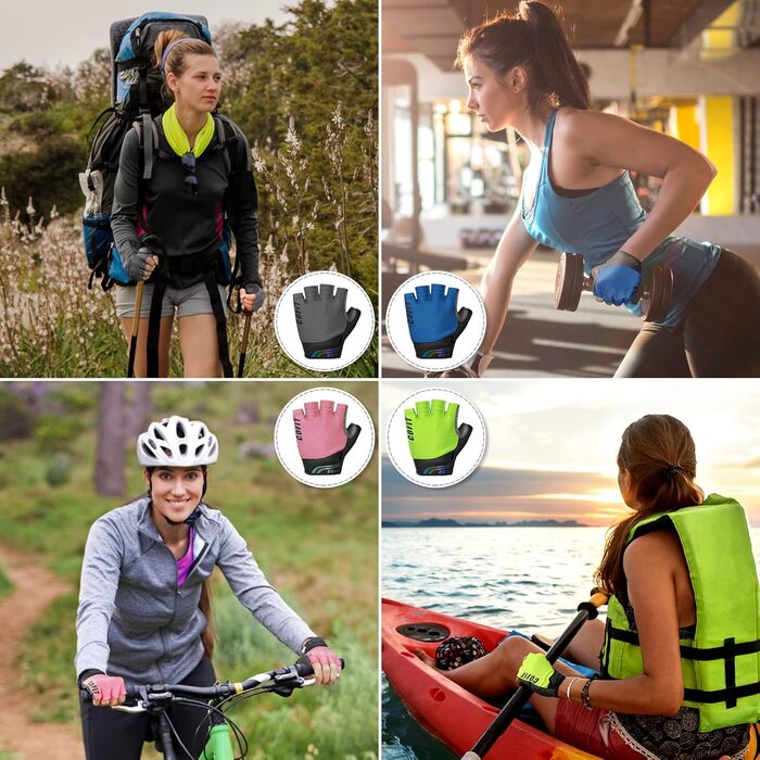 Велосипедні рукавички COFIT з повним пальцем та сенсорним екраном для чоловіків та жінок – дихаючі, амортизуючі рукавички з гелевою підкладкою та неслизьким зчепленням для MTB та шосейних велосипедів, рожеві, розмір L