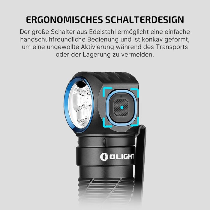 OLIGHT Perun 3: Потужна ліхтар-на-лоб LED з перезаряджанням, 3000 люмен, 7 режимів, сенсор, червоне світло, водонепроникний IP68, для кемпінгу, риболовлі, полювання, чорний