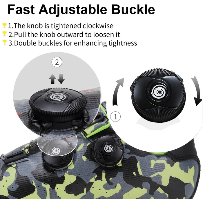 Чоловічі велотуфлі MTB для гірського велосипеда та шосе, кросівки, дихаючі, для занять у приміщенні та на відкритому повітрі, сумісні з SPD/SPD-SL (45 EU, камуфляжний зелений)