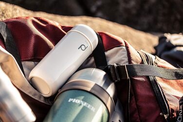 Термос-бутилка Pioneer із нержавіючої сталі 0,3 л, подвійні стінки, термос для напоїв та їжі, зберігає гаряче 6 годин, холодне 24 години, герметична, BPA Free, рожева