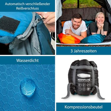 Сплячий мішок Outdoor 3 сезони -12.0°C, +7.0°C, блакитний