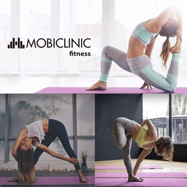 Йога мат Mobiclinic® 181x61 см, 6 мм, фіолетовий (рожевий), з ремінцем, нековзний, миючий, водонепроникний