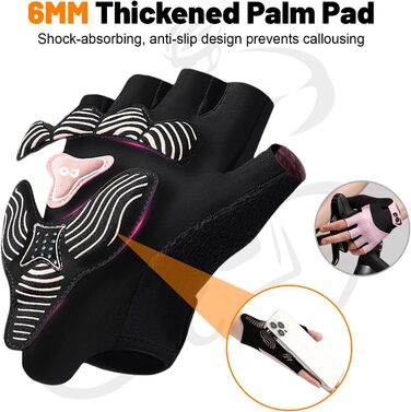 Велосипедні рукавички Flintronic напівпальцеві для чоловіків та жінок, спортивні рукавички з антиковзаючим покриттям та амортизацією, дихаючі рукавички для гірського велосипеда, шосе, фітнесу, рожевий, M