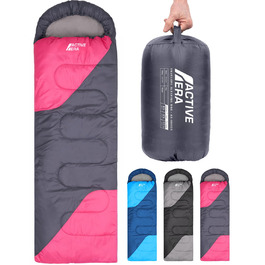 Спальник Active Era Premium Mumien 250 GSM, зимово-літній 0°C - 15°C, для кемпінгу, фестивалів, водонепроникний, ультралегкий, рожевий