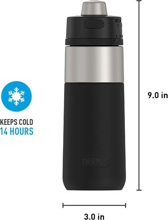 Термос-пляшка Guardian Collection від THERMOS, 510 мл, матова, еспресо-чорна, нержавіюча сталь