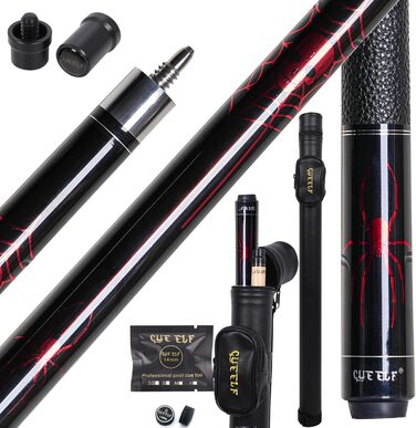 CUEELF Більярдний кий Scorpion з канадського акації, 147.3 см, професійний, 553-595 г, 21 oz WD-SP-Red