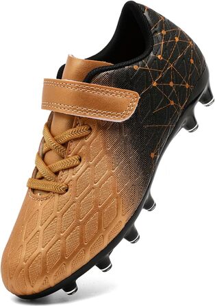 Дитячі футбольні бутси DimaiGlobal з шипами для хлопчиків та дівчаток, зала/штучний газон, кеди для міні-футболу, професійні тренувальні бутси (33 EU, Gold)