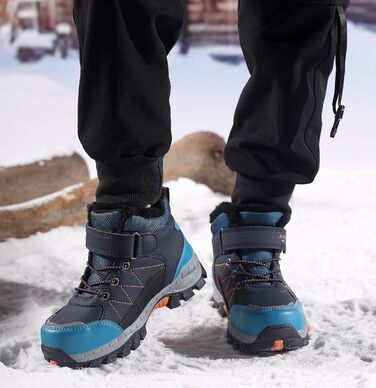Зимові черевики для дітей TARELO - непромокаючі зимові черевики Mid, черевики для снігу, для хлопчиків/дівчаток, утеплені туристичні черевики, 32-39 (Сапфіровий, 36 EU)