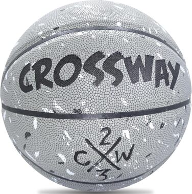 Баскетбольний м'яч Crossway для залу та вулиці, розміри 5/6/7, вологостійка PU-шкіра, з сумкою та насосом, для всіх вікових груп
