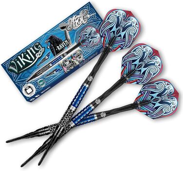 Дротики Viking Raven Soft Tip 18 г, 90% вольфраму, набір для дартсу з пластиковим наконечником, преміум-якість, з хвостовиками та оперенням, для точної гри