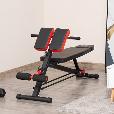 HOMCOM Multi Weight Bench Регульована похила лава для фітнесу Тренажер для живота чорний 64 x 146 x 73.5-85 см для ефективного тренування