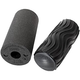 Масажний ролик для фасції TOGU Blackroll Actiroll Wave M, чорний, набір