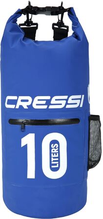 Водонепроникний мішок Cressi Dry Bag 10 LT для дайвінгу, плавання, риболовлі, каякінгу, рафтингу, кемпінгу та сноубордингу (з блискавкою, блакитний)