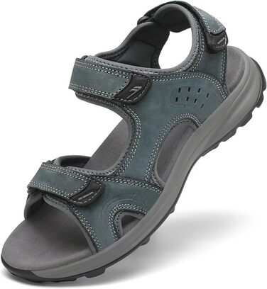 Чоловічі сандалі FLARUT для туризму та відпочинку на природі. Легкі сандалі з натуральної шкіри, сірого кольору, розмір 39 EU. Ідеальні для піших прогулянок, пляжу та активного відпочинку.