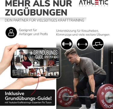 Лягки для тренувань Athletic Aesthetics - ремені для підйому штанги, 60 см, для фітнесу, пауерліфтингу, важкої атлетики, чорні (пара)