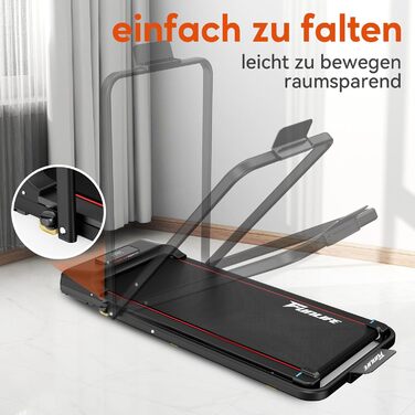 Біговий доріжка для дому та офісу, складний Walking Pad та стіл-біговий доріжка 3-в-1, тихий та компактний, з пультом дистанційного керування та амортизацією, Desk Treadmill, 1–8 км/год, FunLife F1 Blue