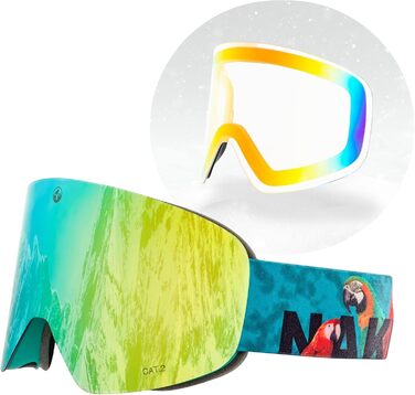 NAKED Optics The TROOP EVO: гірськолижні окуляри для чоловіків та жінок, сноуборд окуляри з змінними лінзами, окуляри для сноубордингу та катання на лижах