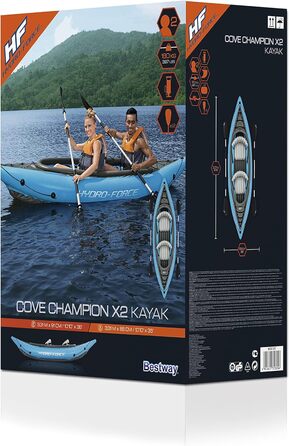 Надувний каяк Bestway Hydro-Force Cove Champion X2 331x88x45 см, комплект