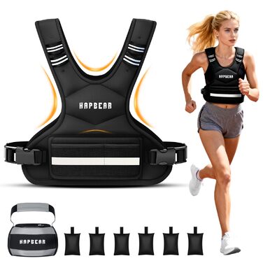 Вага для тренувань HAPBEAR регульована – вага для фітнесу 1,8–4,5 кг з кишенею для гантелі, чорна