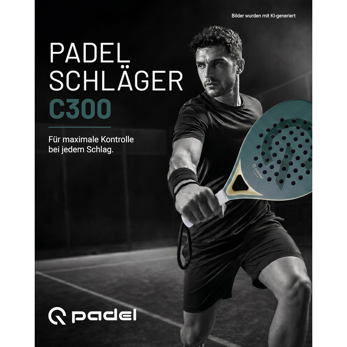 Ракетка для падел Q Padel C300 360g (3K Carbon) – для контролю, легка, унісекс