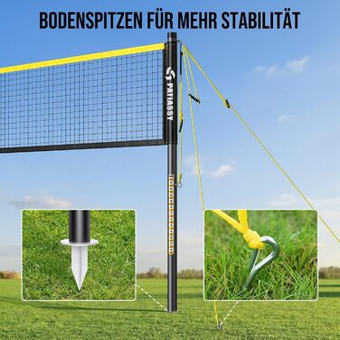 Мобільний волейбольний сет для бадмінтону, регульований, 4 ширини, з сумкою, для залу та вулиці