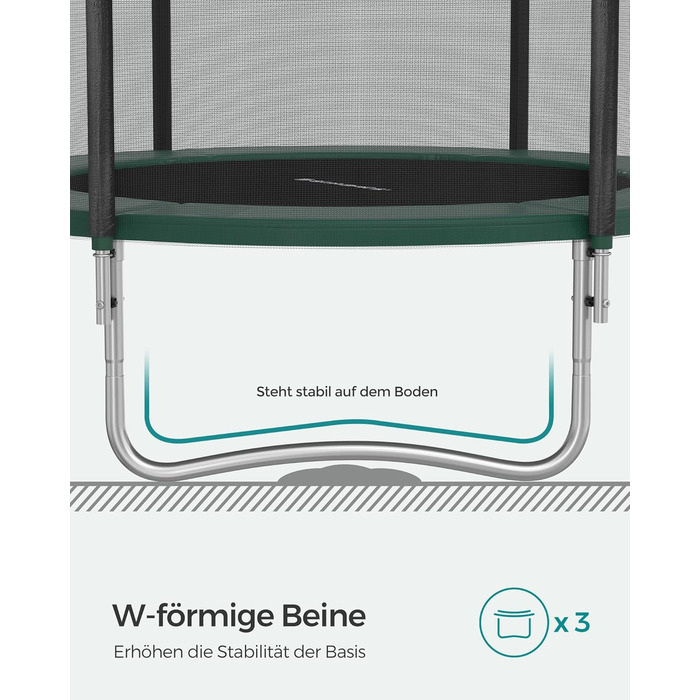 Трамплін SONGMICS Outdoor Ø 183-427 см: круглий батут для саду з захисним покриттям, сіткою, сходами та м'якими стійками