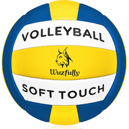 Волейбольні м'ячі Wuzfully Soft Touch для залу та пляжу, розмір 5, блакитно-жовті