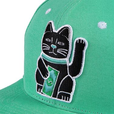 Кепка-снэпбек Nebelkind з принтом Winkekatze, унісекс, регульований розмір, м'ятно-зелена, стильна бейсболка в стилі streetwear