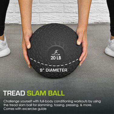 Медичний м'яч ProsourceFit Slam 5-50 фунтів – гладкий і текстурований, для силових і кардіо вправ, тренування корпусу