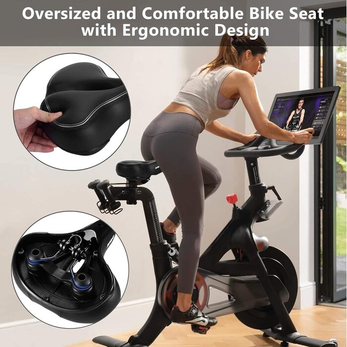 DAWAY C30 Комфортне велике сідло для велосипеда - сумісне з походами, тренуваннями, гірськими та шосейними велосипедами. Заміна великого велосипедного сідла з подушкою Memory Foam для чоловіків та жінок (еластомерні пружини)