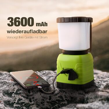LED кемпінговий ліхтар Lepro, USB, 4 режими, 1300 люмен, з гачком та кільцем