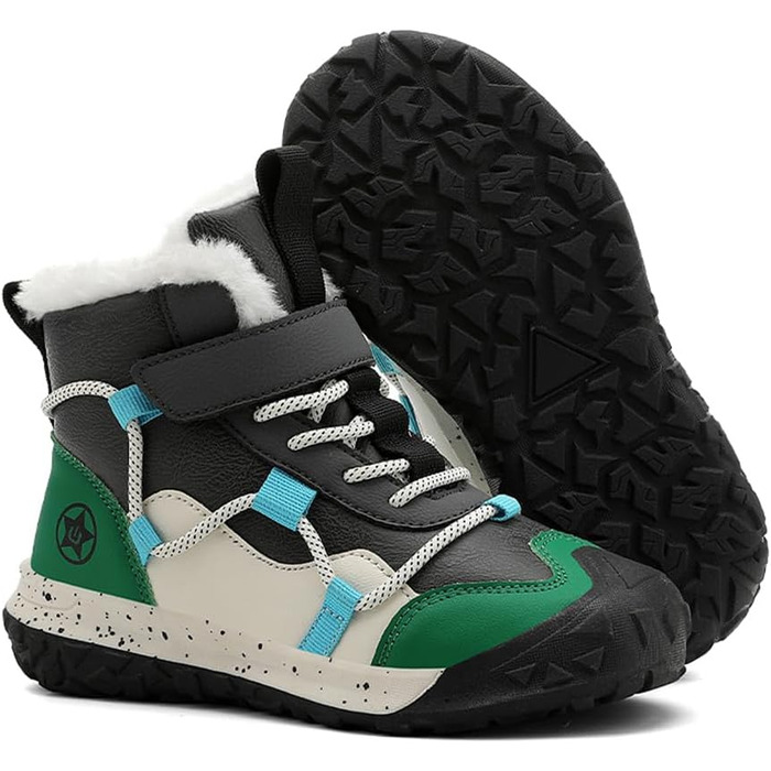 Водонепроникні зимові черевики для дітей - зимові чоботи для дівчаток та хлопчиків, утеплені, для активного відпочинку, антиковзаючі, розмір 28 EU, зелені