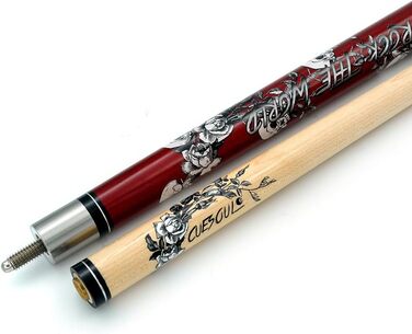 CUESOUL Біліардний кий 19/20/21oz з дерева клен, комплект Rock The World, червоний, 20oz