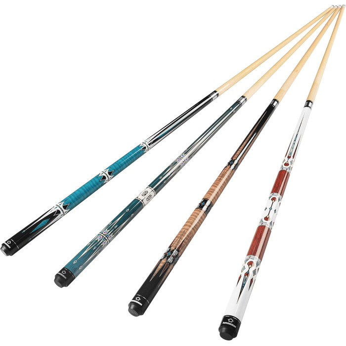 Більярдний кий HomeSeason Billardqueue-Stick, 144,8 см, професійний, з низькою відволікаючою лінією (HS06-ABCD)