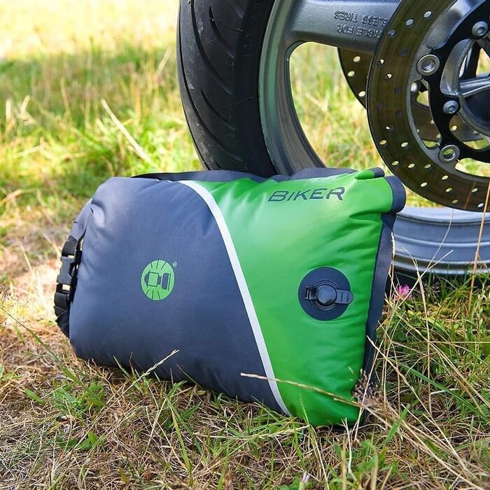 Сплячий мішок Coleman Biker, сірий/зелений, 220 x 80/55 см, для кемпінгу та подорожей