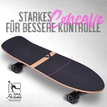 Apollo Surfskate Pro: Лонгборд для дорослих та дітей, Midi Cruiser для стрітсерфінгу та карвінгу, якісна Surf Skate вісь (з 6 років)