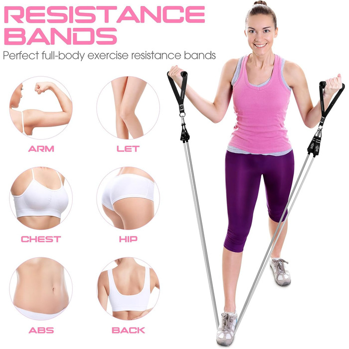 Гумові еластичні стрічки для фітнесу RENRANRING: набір для силових тренувань, фітнесу та реабілітації, з ручками та ремінцями для ніг