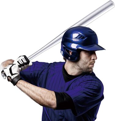 Бейсбольна бита сталева – 82 см, з неслизькою ручкою для спорту, відпочинку та безпеки, міцна та довговічна для дорослих та підлітків (алюміній 405 г, срібна)