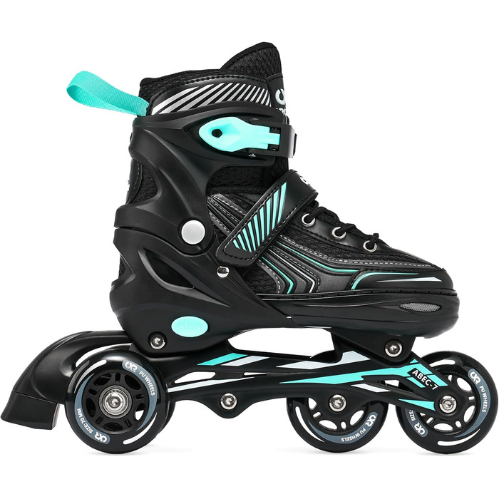 Дитячі ролики Croxer 3-в-1 (35-38) Black/Mint, регульовані